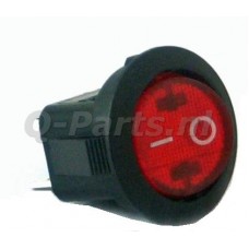 Schakelaar inbouw aan/uit rood  20 mm rond