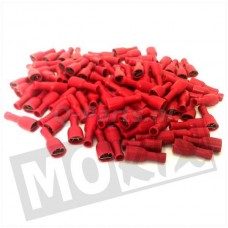 Kabelschoen vrouw plat 6.3 geïsoleerd per stuk