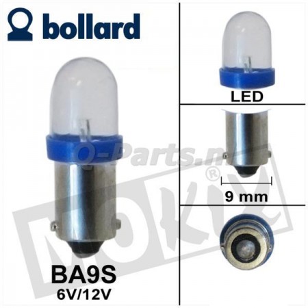 Lamp 6V/12V LED - BA9S blauw