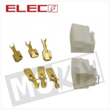 Plugset 3 pins 8 delig (6.3 mm)