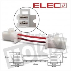 Connector kabel blok vrouw>blok vrouw 2 pins