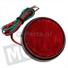 Reflector rond + LED licht rood 58 mm CE