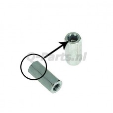 Uitlaatmoer M6 hoog 25 mm binnen inbus (Piaggio 4 takt scooter)