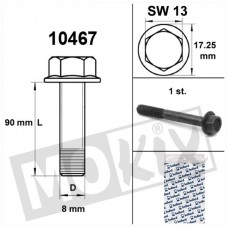 Flensbout M8x90 zwart (SW13)