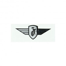 Sticker Zundapp logo vleugel chroom/zwart