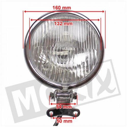 Koplamp China Grande Retro scooter chroom