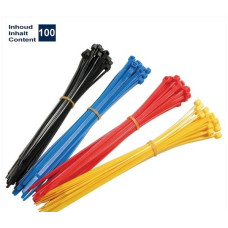 Tie-rip/trekbandje 200 x 4.6mm sortie kleur 100 stuks 