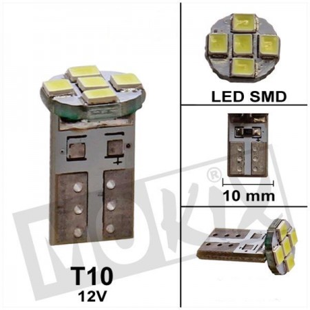 Lamp Wedge T10 12V LED SMD wit