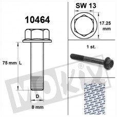 Flensbout M8x75 zwart (SW13)