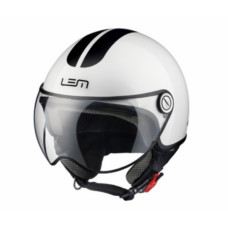helm lem demi-jet coolmax glossy roger L 59/60 wit/zwart=op=op