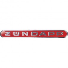 sticker DMP woord [zundapp] benzinetank langwerpig alu/rood