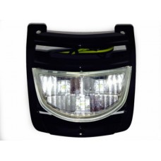 rooster + led lamp voorscherm zwart glans past op vespa S rooster + led lamp voorscherm zwart glans past op vespa S