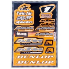 stickerset falko sponsor Dunlop/KTM/Twin air oranje 13-delig past op universeel 982039