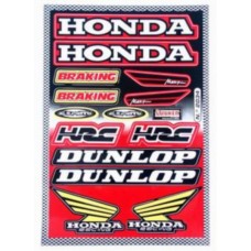 stickerset falko sponsor Dunlop/Honda/HRC rood 14-delig past op universeel 982034