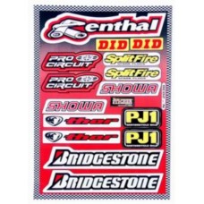 stickerset falko sponsor Bridgestone/Renthal/Showa/Splitfire rood 15-delig past op universeel 982036