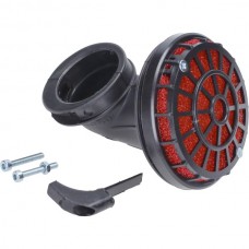 powerfilter malossi 90 graden e8 32mm zwart/rood bromfiets 046199