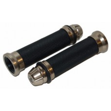 handvatset DMP + stuurbalansgewicht leder look conisch zwart/alu handvatset DMP + stuurbalansgewicht leder look conisch zwart/alu