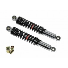 schokbrekerset yss hydraulisch 320mm chroom/zwart camino, puch maxi, tomos schokbrekerset yss hydraulisch 320mm chroom/zwart camino, puch maxi, tomos