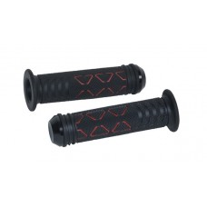 handvatset DMP universeel zip/sprint style + bar end zwart/rood handvatset DMP universeel zip/sprint style + bar end zwart/rood