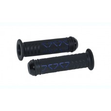 handvatset DMP universeel zip/sprint style + bar end zwart/blauw handvatset DMP universeel zip/sprint style + bar end zwart/blauw