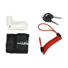 schijfremslot luma + tasje met memory kabel 5mm wit 83d