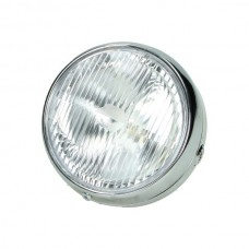 koplamp guia rond + schakelaar 140mm chroom 103, bromfiets