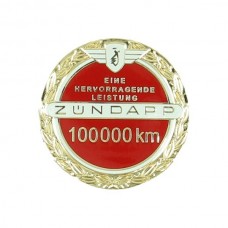 embleem benzinetank jubileum 100.000 km incl. speldje rood zundapp
