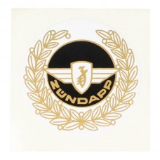 sticker rond lauwerkrans zwart/goud past op zundapp