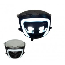 koplampunit DMP + led lamp new style zwart/smoke piaggio, zip2000 koplampunit DMP + led lamp new style zwart/smoke piaggio, zip2000