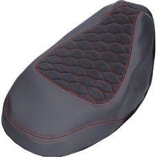 buddydek Regia (made in EU) Piaggo designo alcantara zwart/rood (stiksels) zip2000 buddydek Regia (made in EU) Piaggo designo alcantara zwart/rood (stiksels) zip2000