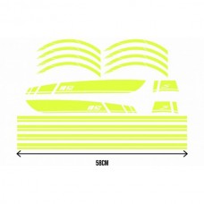 stickerset sport euro-2/4/5 AMG geel fluor 16-delig past op primavera, sprint stickerset sport euro-2/4/5 AMG geel fluor 16-delig past op primavera, sprint