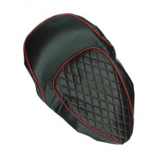 buddydek Regia (made in EU) Chesterfield zwart met rode bies past op vespa lx