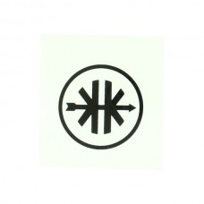 sticker rond logo zwart/wit past op kreidler