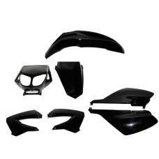 plaatwerkset DMP standaard model derbi zwart glans 7-delig senda x-race, senda x-treme, senda