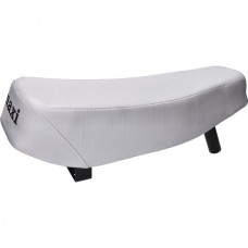 buddyseat (made in EU) met logo L/R wit past op puch maxi