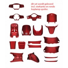plaatwerkset (ronde+vierkante koplamp) rood mat 18-delig agm VX50s, china lx/napoli, riva, vx50