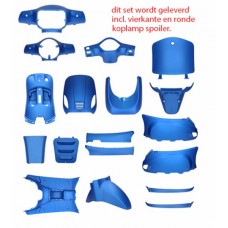 plaatwerkset (ronde+vierkante koplamp) blauw mat 18-delig agm VX50s, china lx/napoli, vx50