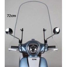 windscherm Sym origineel + bev. set hoog 72cm helder past op fiddle 3 sy530-fi3-00l