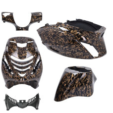 plaatwerkset DMP model SP EVO-1 Forged Flakes glans zwart/goud 5-delig zip 100/125, zip2000