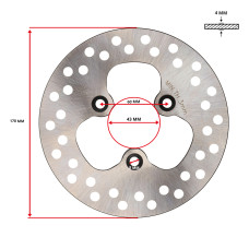remschijf DMP 3-gaats 170mm kisbee remschijf DMP 3-gaats 170mm kisbee