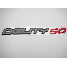 embleem Kymco origineel woord [agility 50] zijscherm alu/rood agility 86202-ldc8-e90-t01
