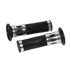handvatset progrip racing soft touch 22/24mm zwart alu bromfiets, scooter 728