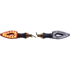 knipperlichtset DMP led mini 12 leds matrix (verloop)  bromfiets/motor model punt zwart universeel