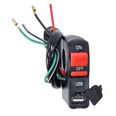 stuurschakelaar aan/uit universeel + USB lader 5v 2a 22mm