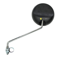 spiegel bumm rond + klem links/rechts zwart/chroom a35, hercules prima, puch maxi, a3 922/15p