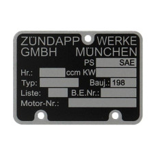 plaatje motorblok nummer 198..... zund mod. 540, zund nt mod. 529/530, zundapp plaatje motorblok nummer 198..... zund mod. 540, zund nt mod. 529/530, zundapp