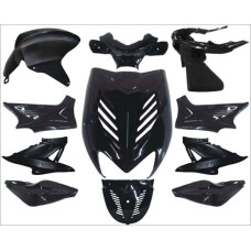 plaatwerkset DMP special yamaha zwart metallic 11-delig aerox, mbk nitro