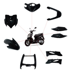 plaatwerkset DMP yamaha zwart metallic 9-delig jog