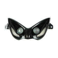 koplamp DMP halogeen met led knipperlichten zwart aerox 2t, mbk nitro