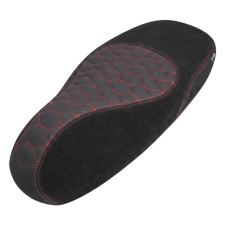 buddydek Regia alcantara Vespa designo zwart/rood primavera, sprint buddydek Regia alcantara Vespa designo zwart/rood primavera, sprint